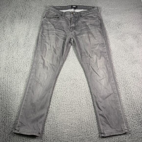 Paige Federal Jeans Mens 32x28 Gray Washed Faded Straight Leg Stretch - Picture 4 of 11